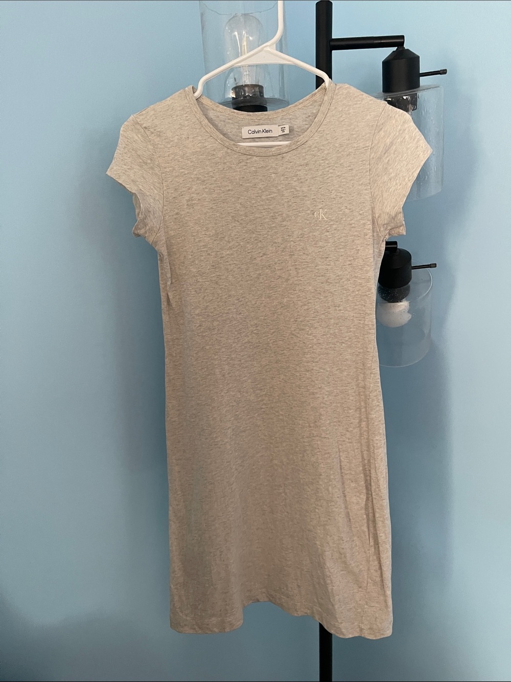Calvin Klein Heather Gray Crewneck Tee Dress